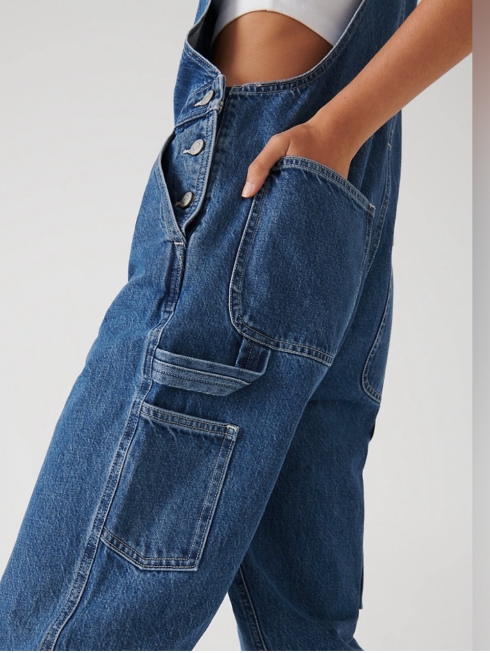 Sunday Best Overheard Denim Overalls Size XS Utility Workwear Streetwear Casual - Picture 4 of 11